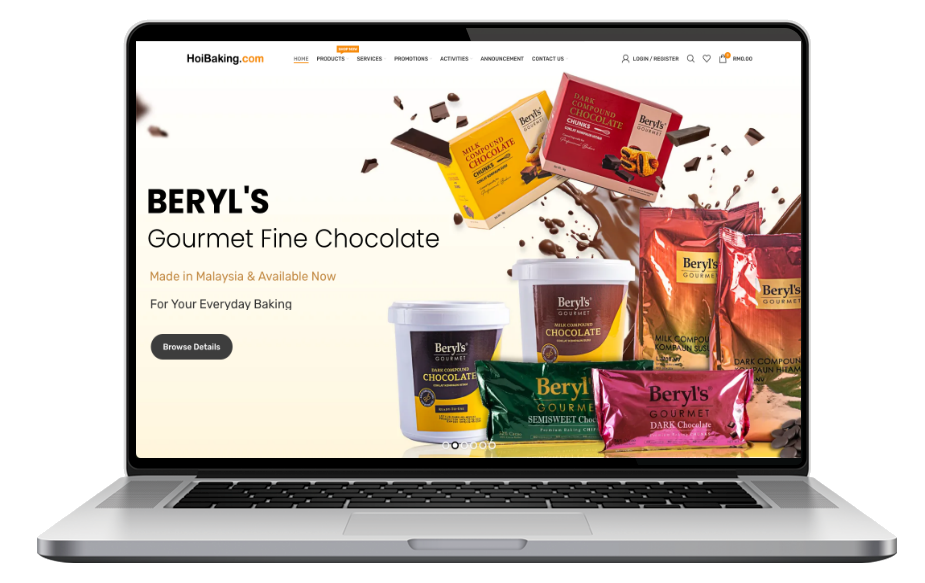 Ecommerce website portfolio on laptop
