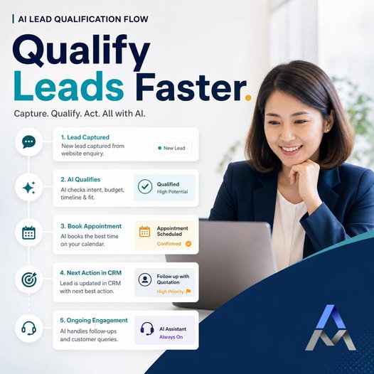 AI lead qualification flow capturing and qualifying B2B leads faster